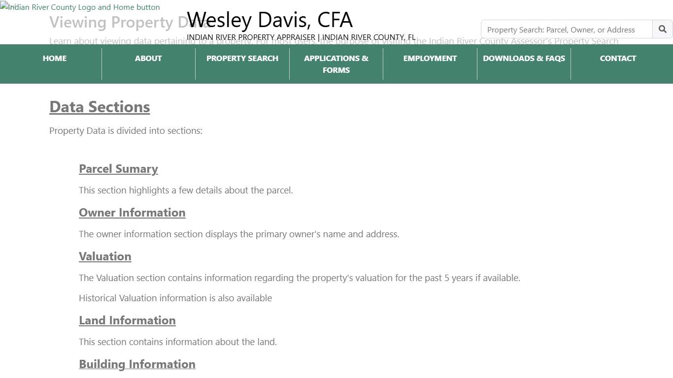 Indian River County Auditor - FAQs: Viewing Property Data